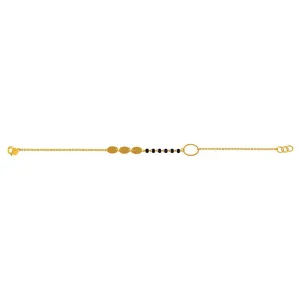 22k Gold Bracelet With Oval-shaped Motifs And Beads