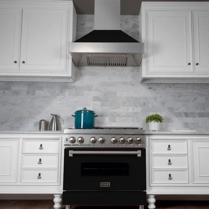 48" Snow Finish Range Hood with Black Matte Shell (8654BLM-48)