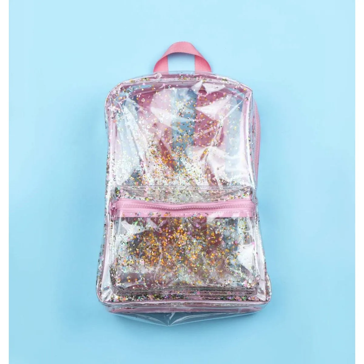 A Little Lovely Company Backpack Glitter - Transparent/Pink