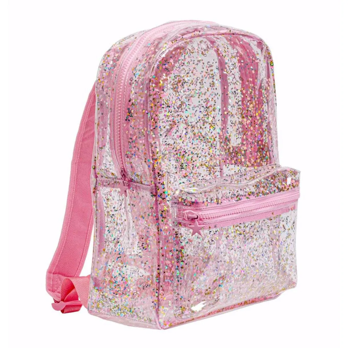 A Little Lovely Company Backpack Glitter - Transparent/Pink