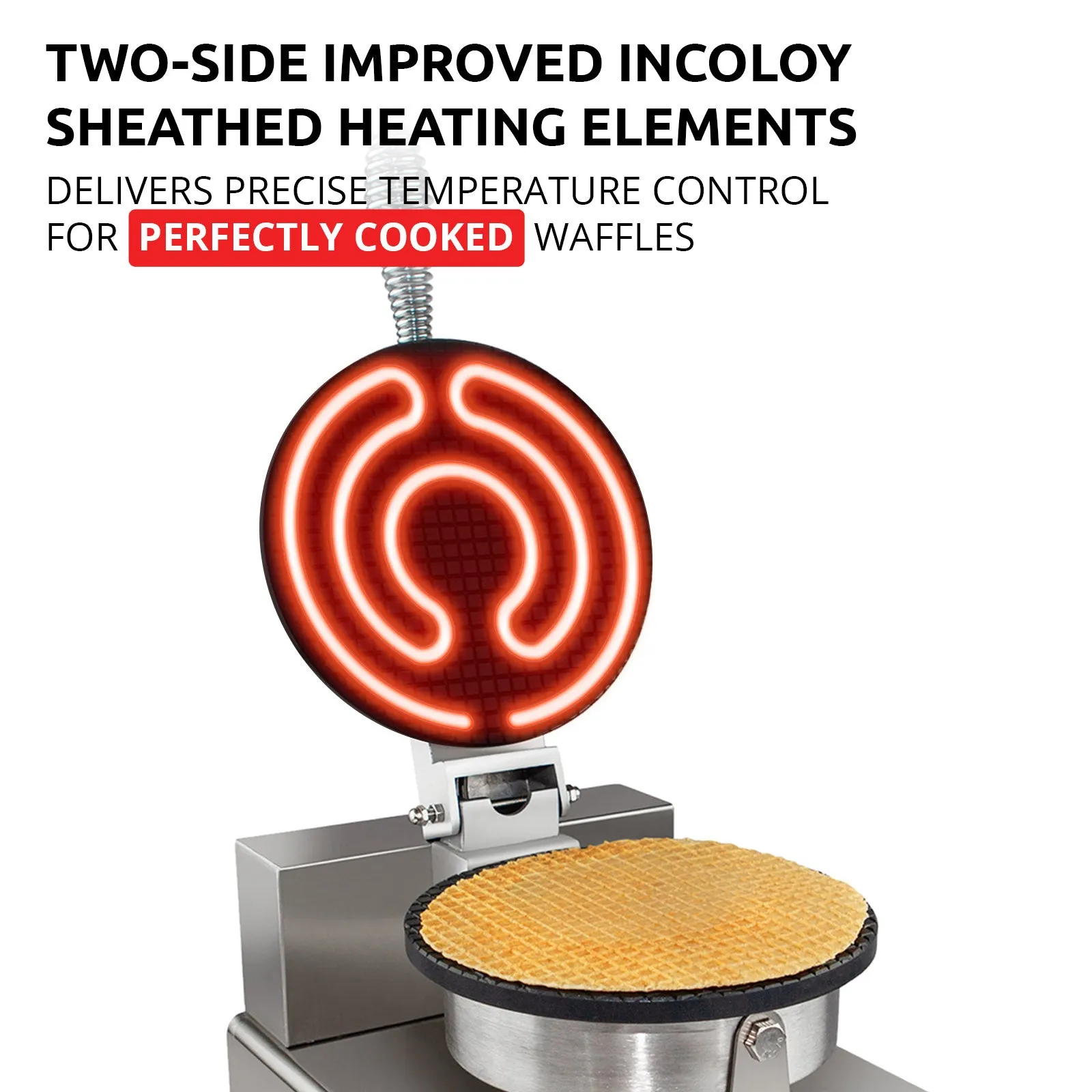 ALDKitchen Waffle Cone Maker | Commercial Ice Cream Cone Maker | Stainless Steel | Nonstick | Manual Control