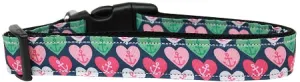 Anchor Candy Hearts Nylon Dog Collar Sm