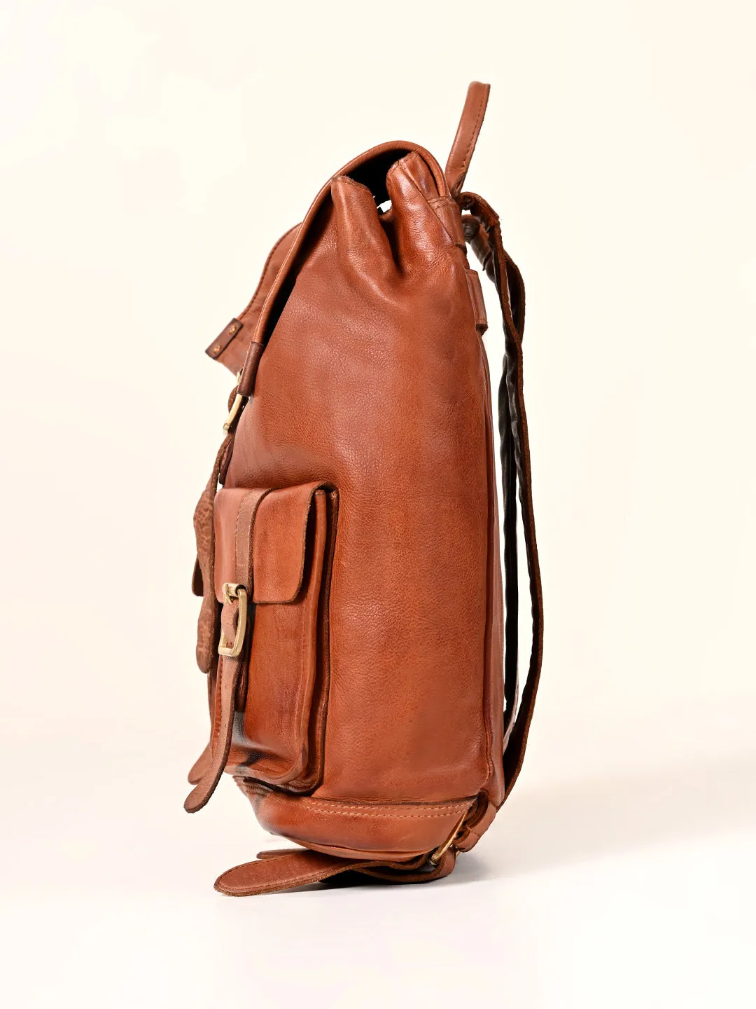 Art N Vintage Samba : Real Leather Tan Backpack