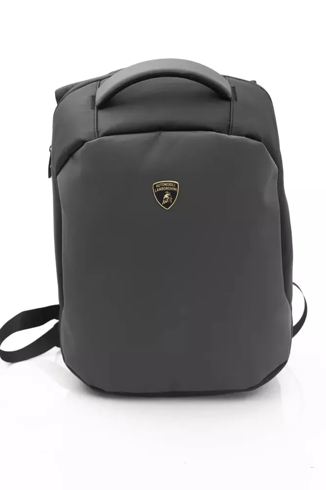 Automobili Lamborghini Gray Nylon Men Backpack