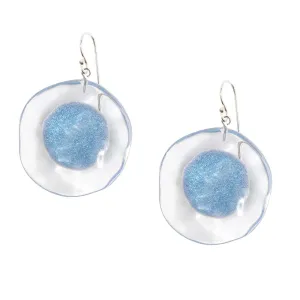 Blue Flora Resin Earrings