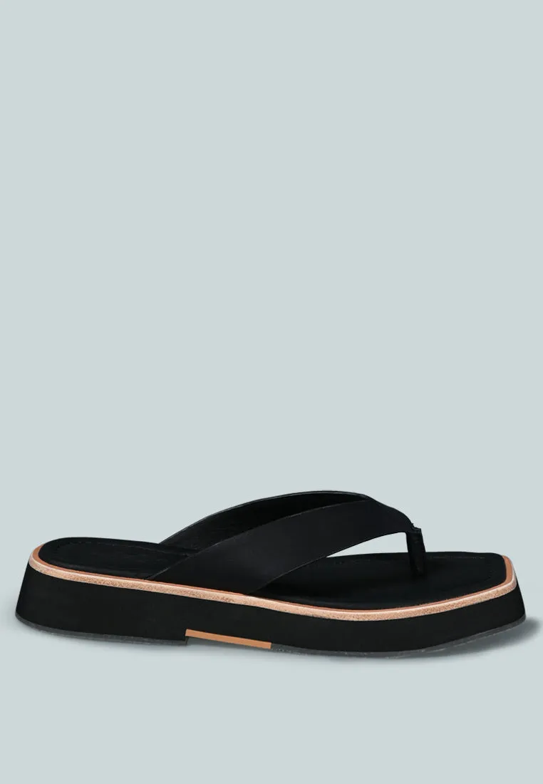 BLUNT Flat Thong Sandal in Black