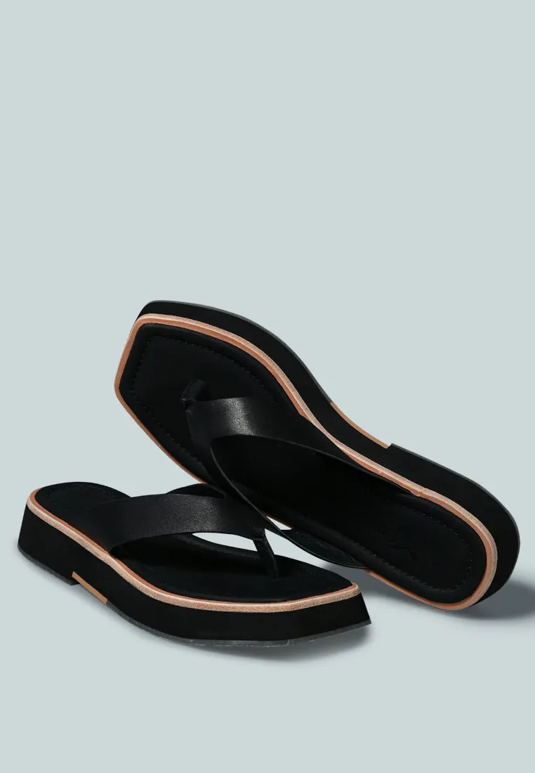 BLUNT Flat Thong Sandal in Black