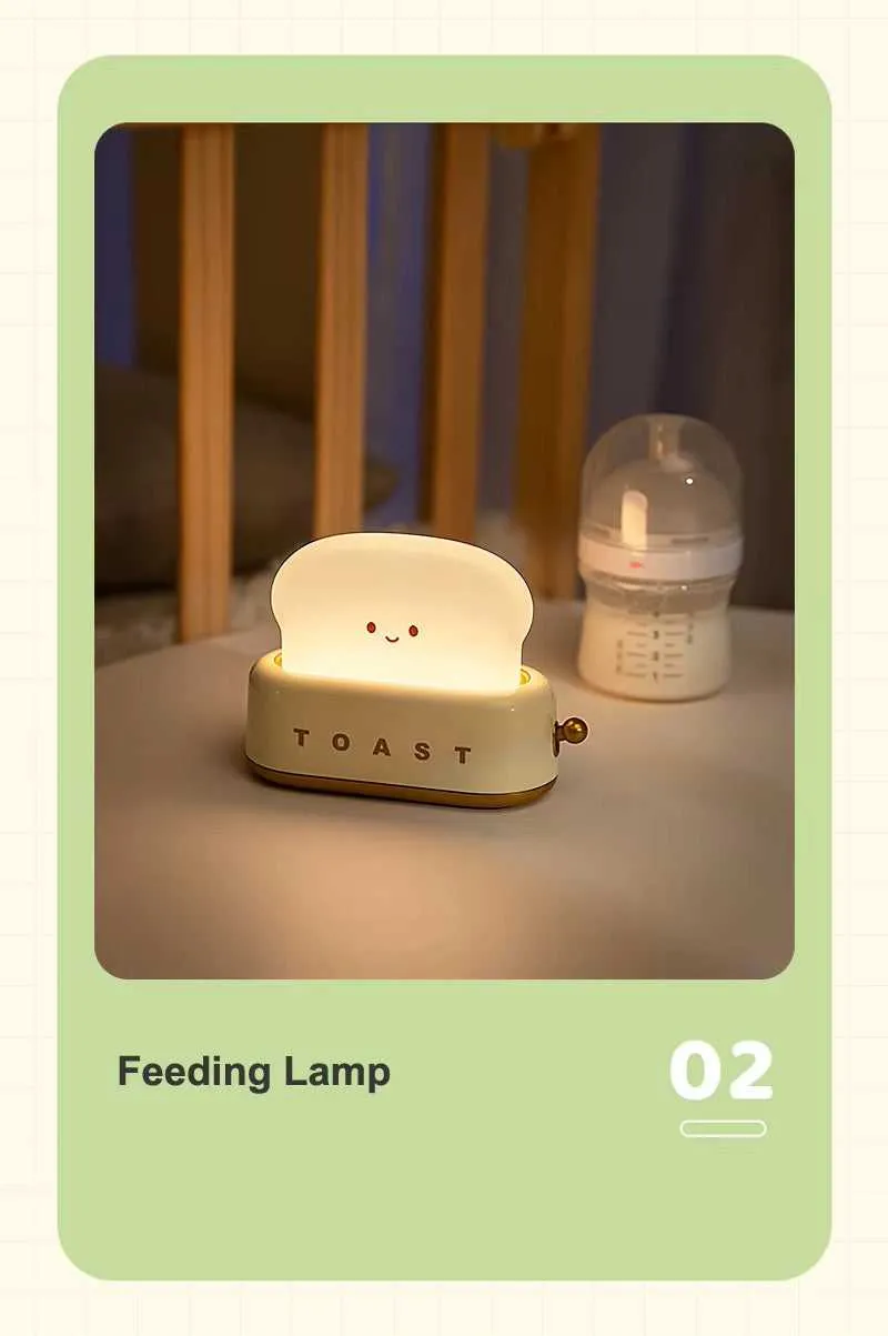 Bread Toast Cartoon LED Night Light