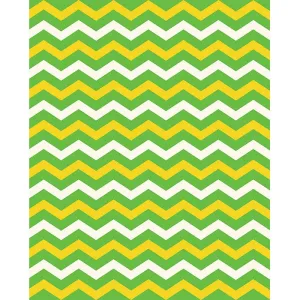 Bright Green & Yellow Chevron Printed Backdrop