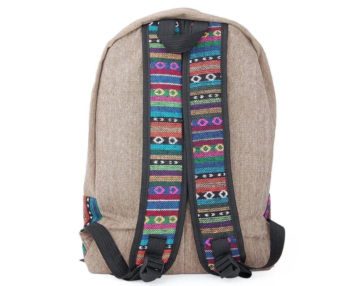 Canvas Bohemian Tribal Rucksack Backpack - Khaki