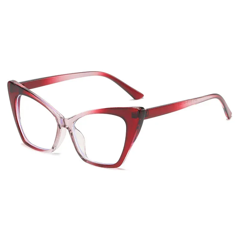 CCspace Women's Full Rim Square Cat Eye Plastic Eyeglasses 57427