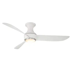 Corona 52" Ceiling Fan in Matte White & Brushed Nickel Trim