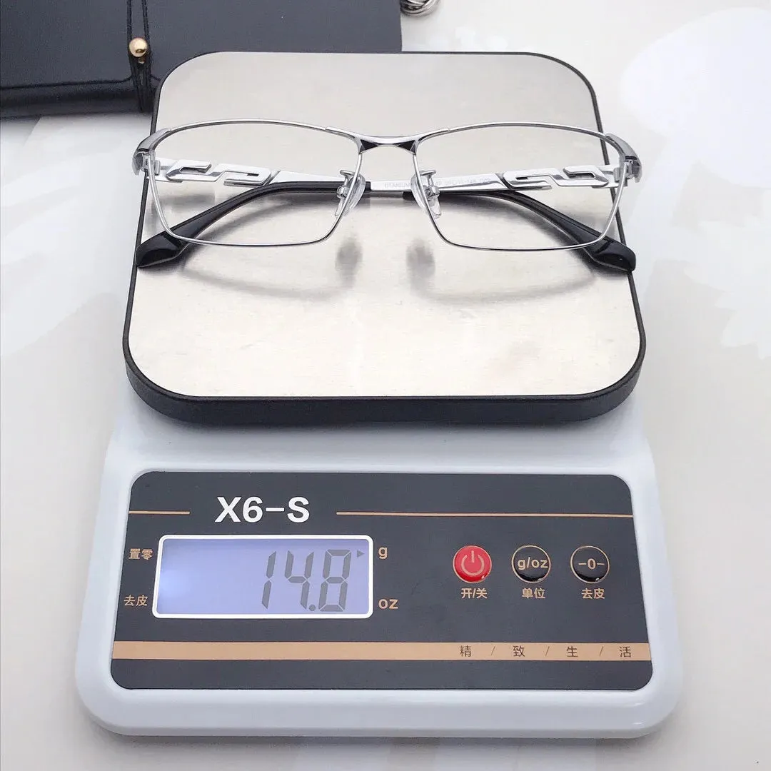 Cubojue Mens Full Rim Square Titanium Reading Glasses A6149