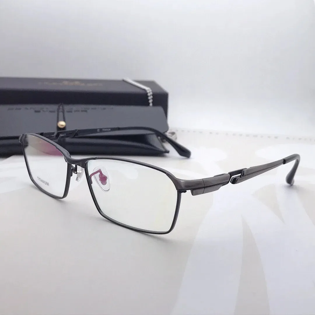 Cubojue Mens Full Rim Square Titanium Reading Glasses A6149