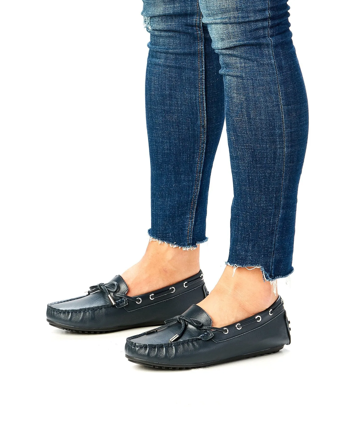 Daria Leather Loafer in Navy