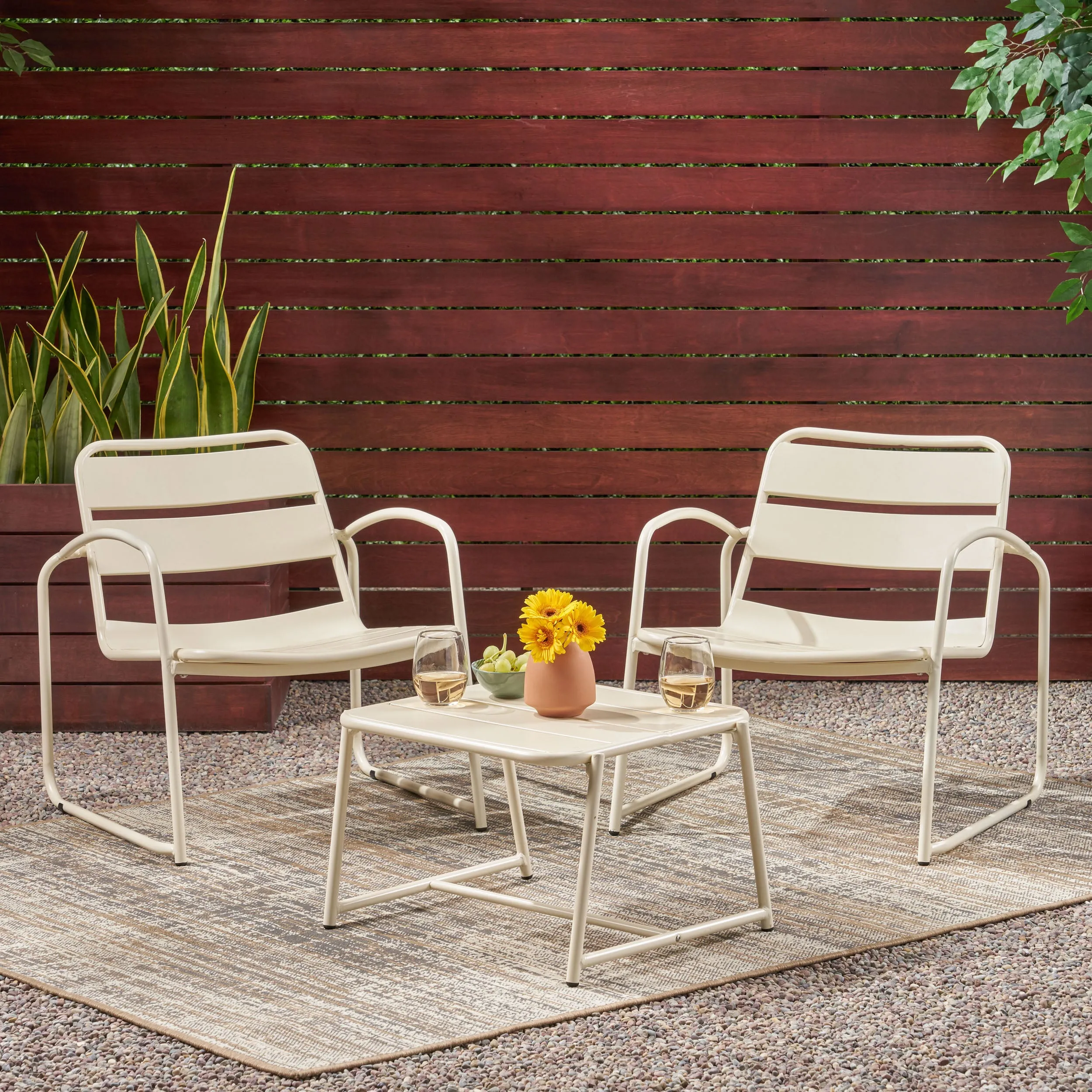 Daryah Outdoor Modern 2 Seater Chat Set