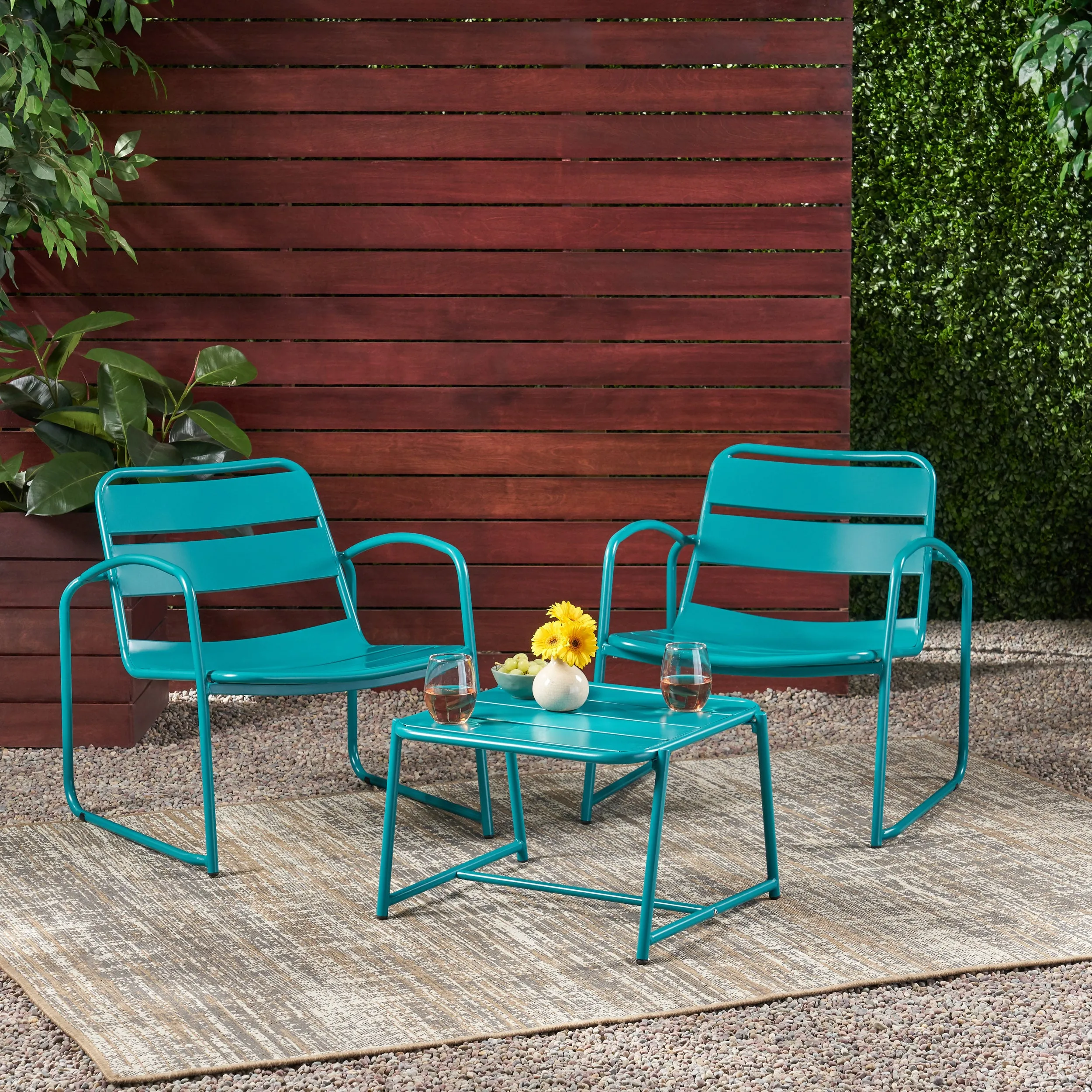 Daryah Outdoor Modern 2 Seater Chat Set