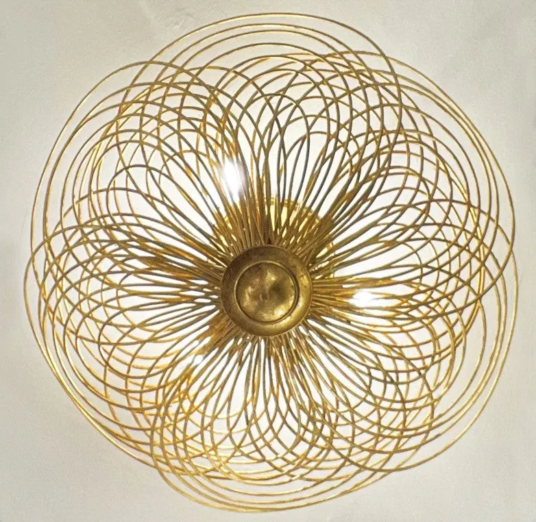 Doral 3 Light Renaissance Gold Semi Flush Mount