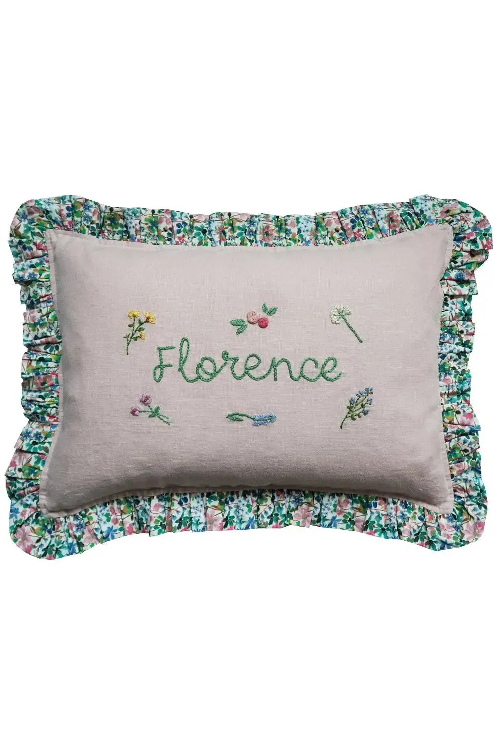 DREAMS of SUMMER Liberty Embroidered Oblong Cushion