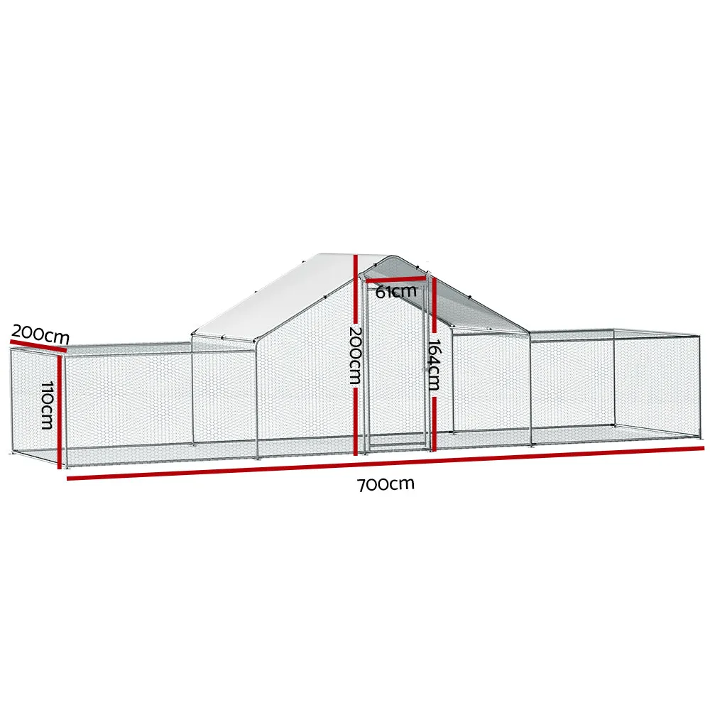 Durable Galvanized Steel Chicken Coop with Weather-Resistant Roof by i.Pet