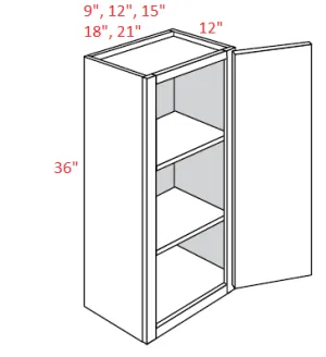 EB02-1236 Elegant Smokey Gray Assembled 12x36 Wall Cabinet