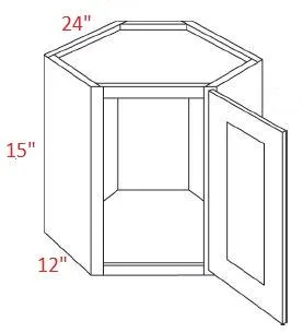 EB02-CW2415 Elegant Smokey Gray Assembled 24x15 Wall Diagonal Corner Cabinet