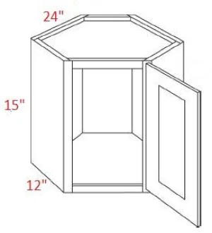 EB02-CW2415 Elegant Smokey Gray Assembled 24x15 Wall Diagonal Corner Cabinet