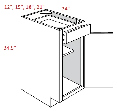 EB22-B18 Elegant Dove Assembled 18" Base Cabinet