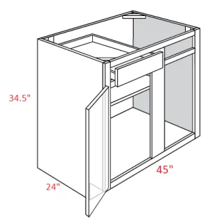 EB22-BLB45/48 Elegant Dove Assembled Corner Base Cabinet