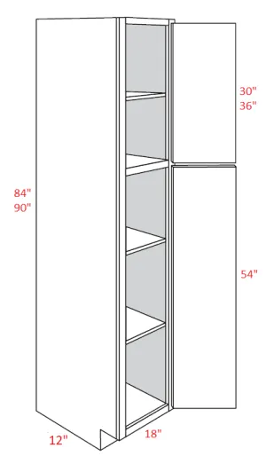 EB22-UC1812X84 Elegant Dove Assembled 18x84x12 Pantry Cabinet