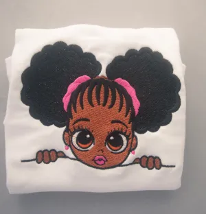 Embroidered African American Little Girl