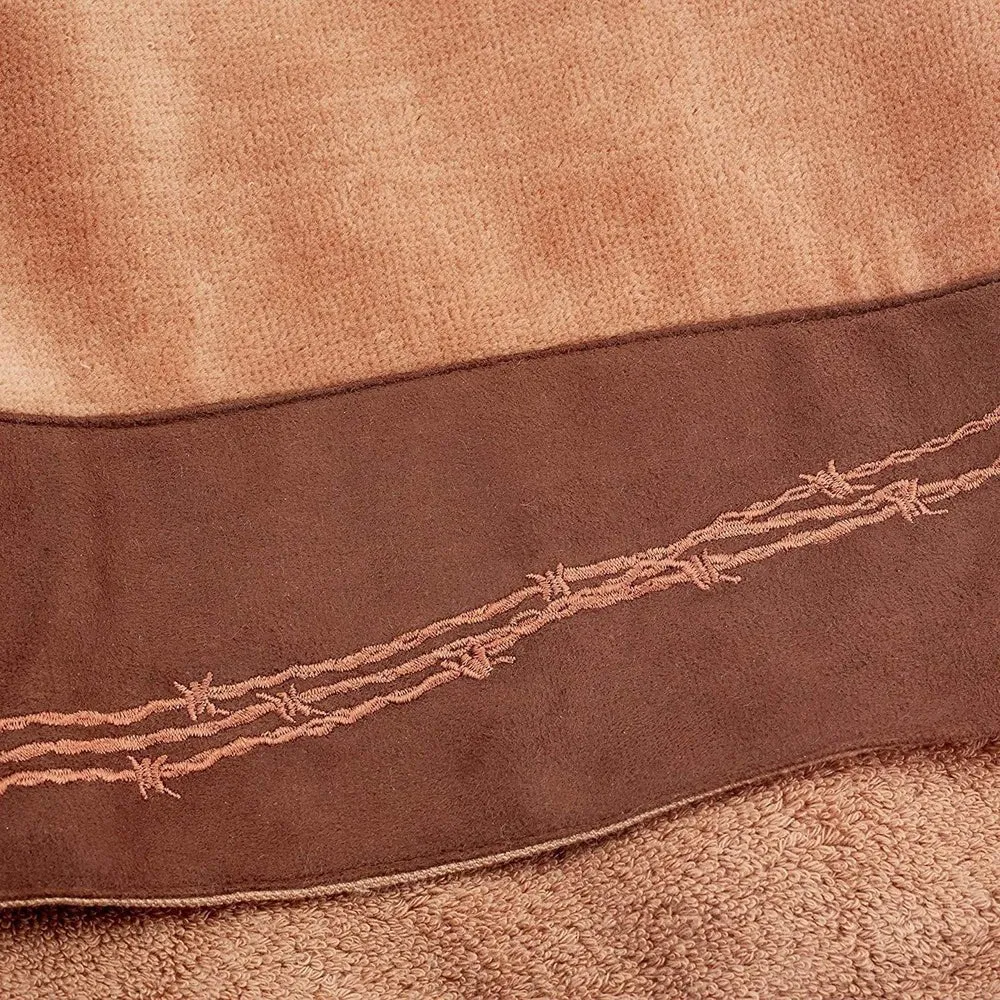 Embroidered Barbwire 6-PC Bath Towel Set - Mocha