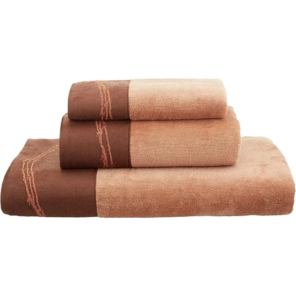 Embroidered Barbwire 6-PC Bath Towel Set - Mocha