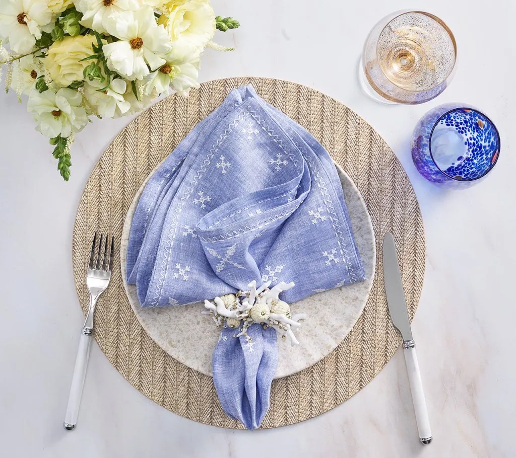 Fez Napkin in Blue & White, Set of 4