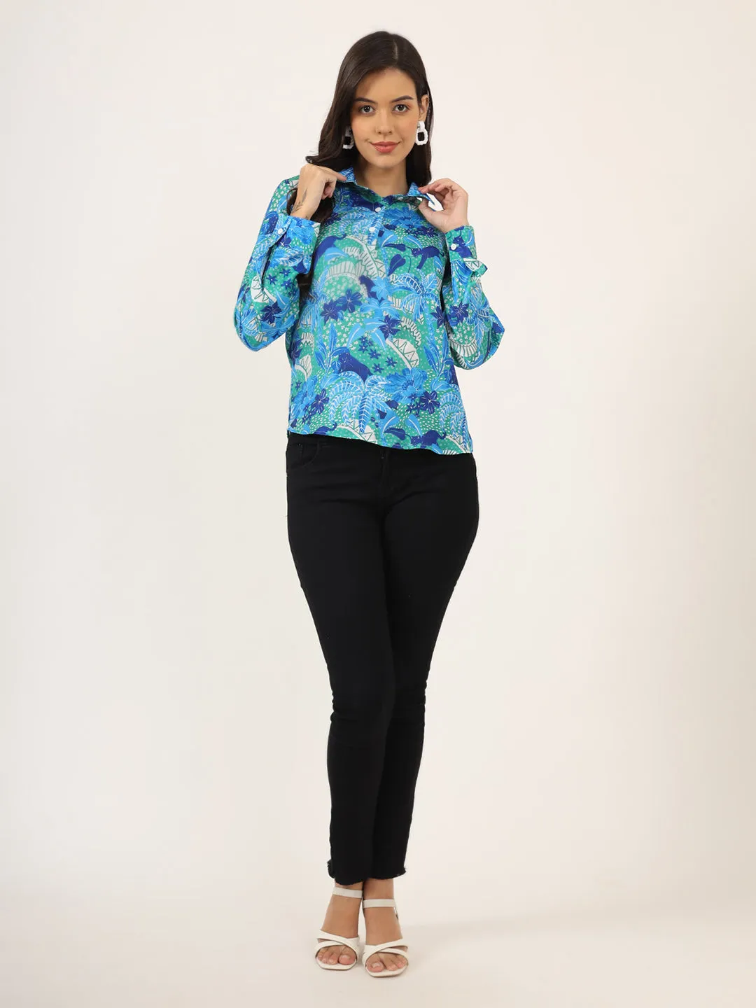 Floral Printed Satin Top