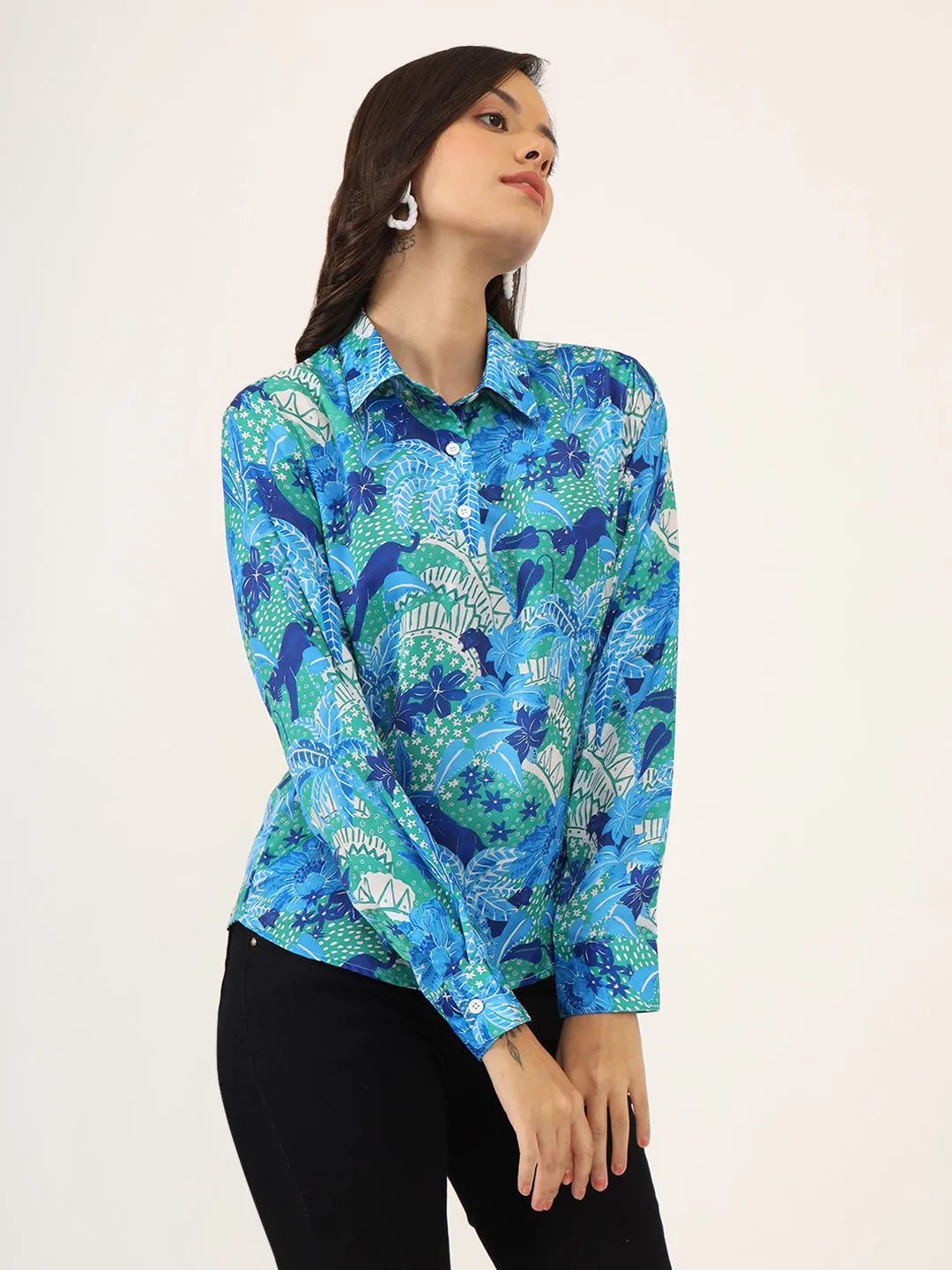 Floral Printed Satin Top