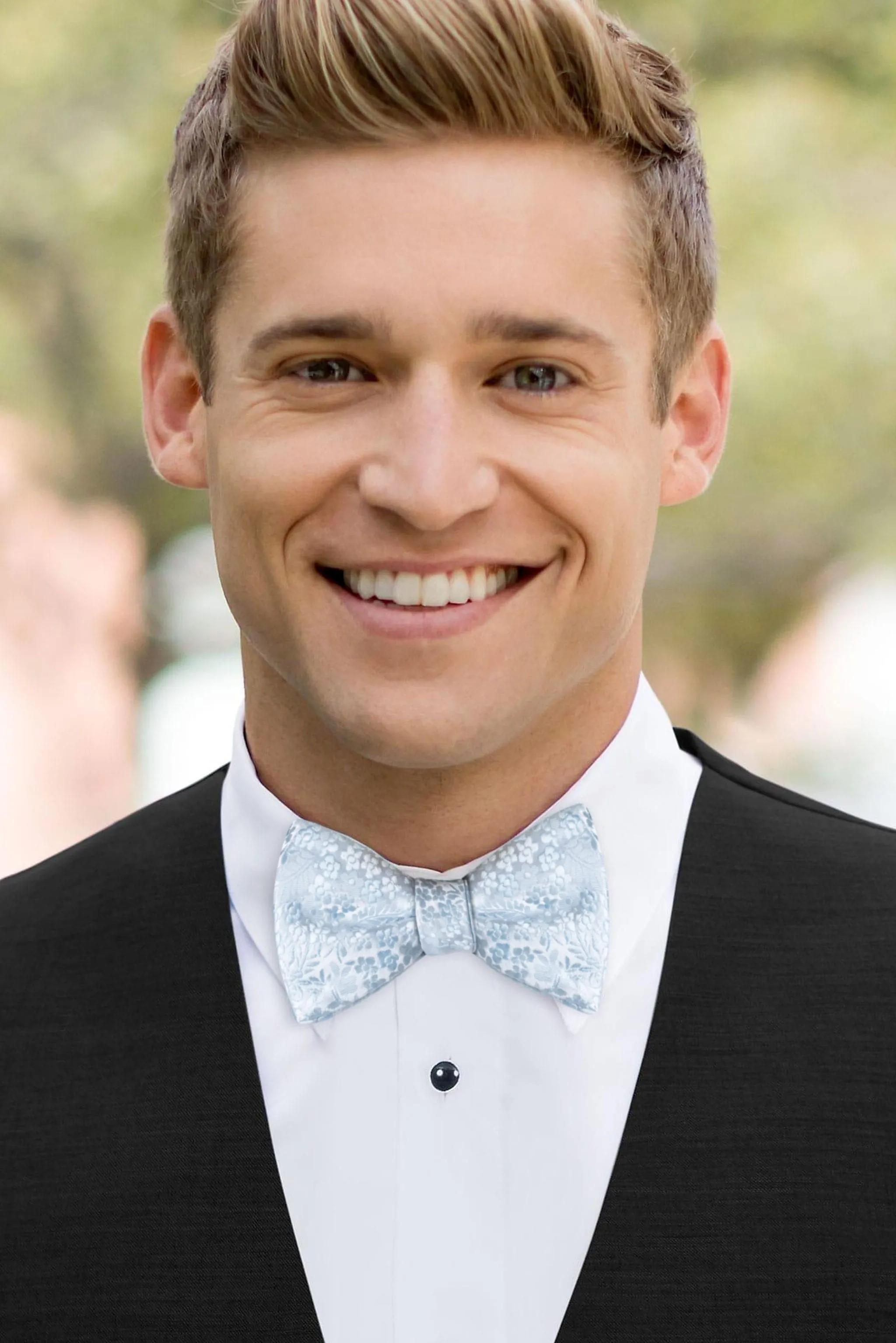 Floral Sky Blue Bow Tie