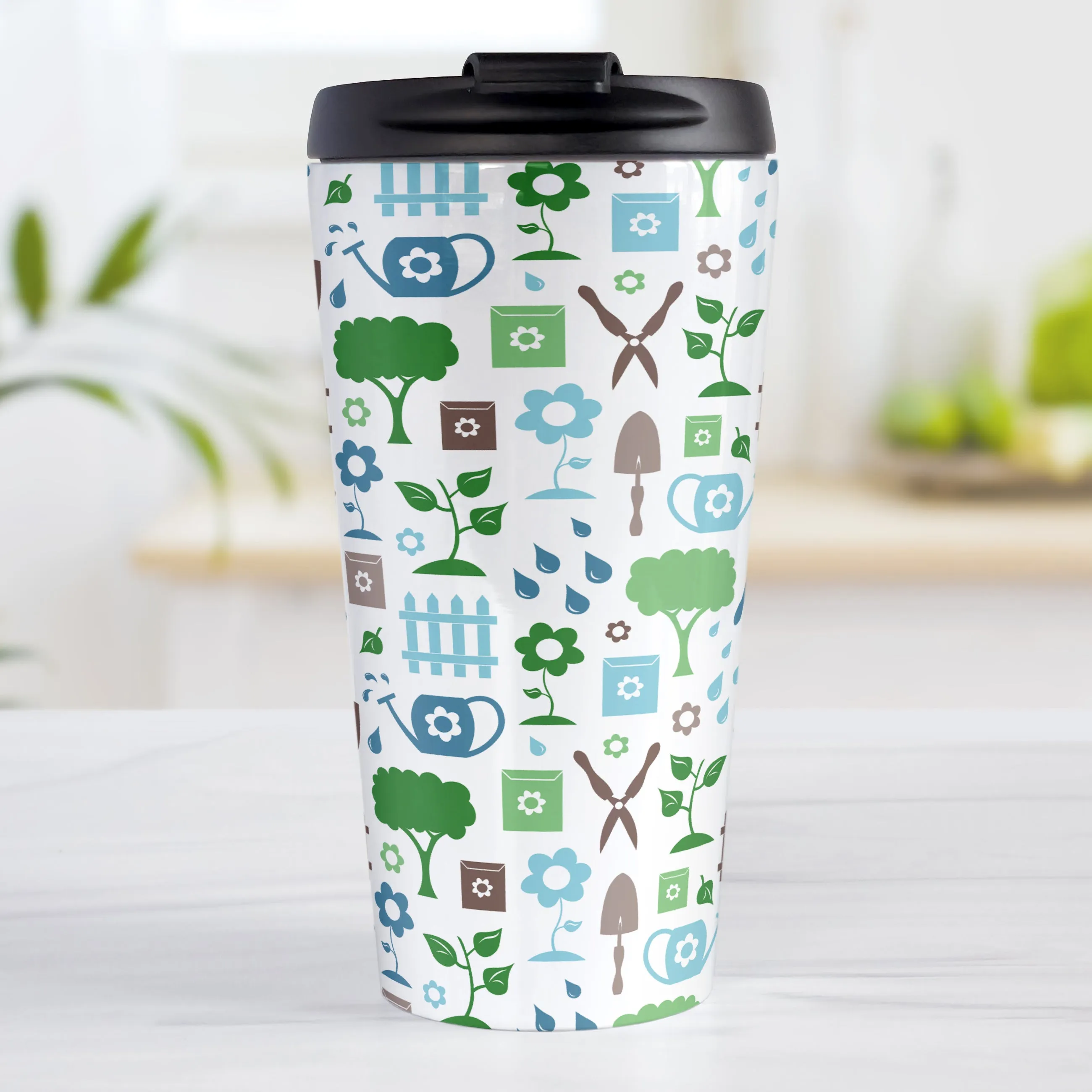 Gardening Pattern Travel Mug