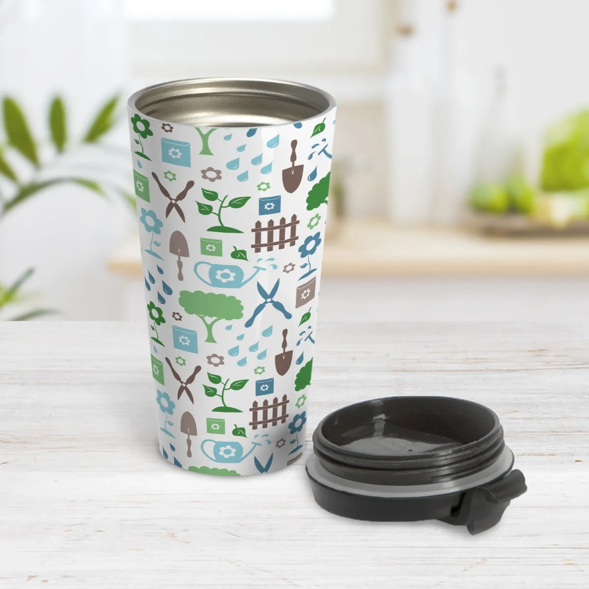 Gardening Pattern Travel Mug