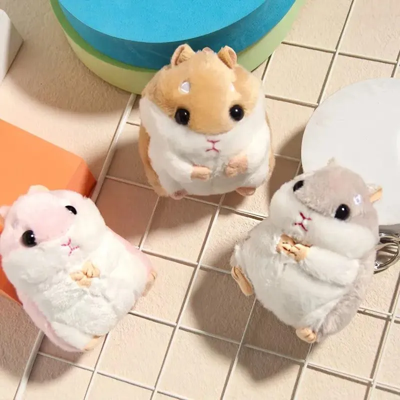 Hamster Keychain Backpack Charms Stuffed Animals Keyring