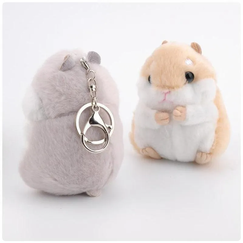 Hamster Keychain Backpack Charms Stuffed Animals Keyring