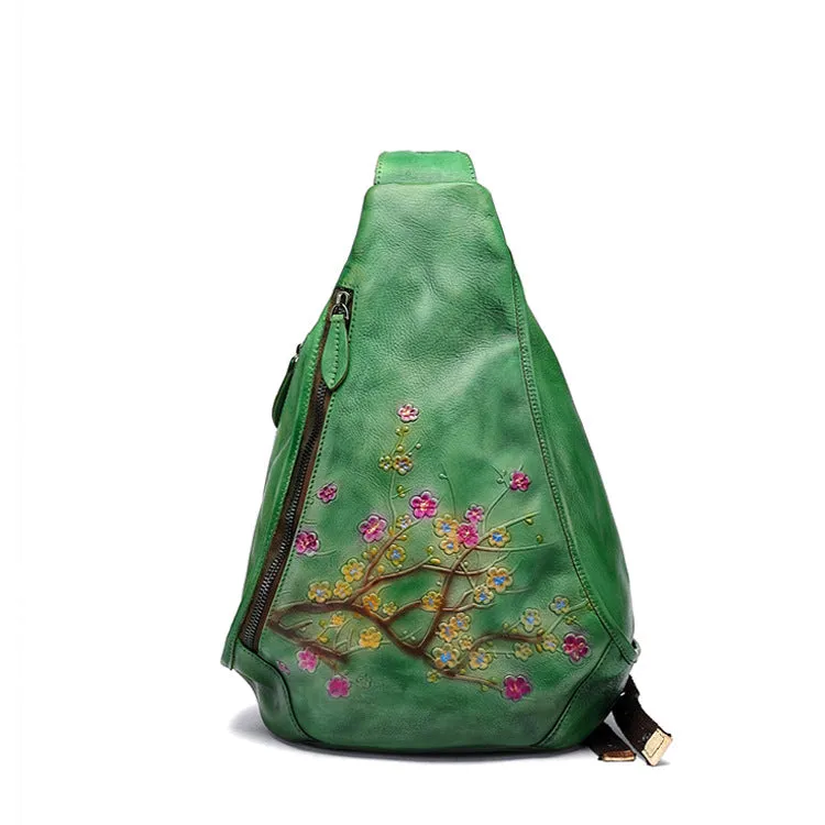 Handmade Cowhide Leather Backpack for Women D401