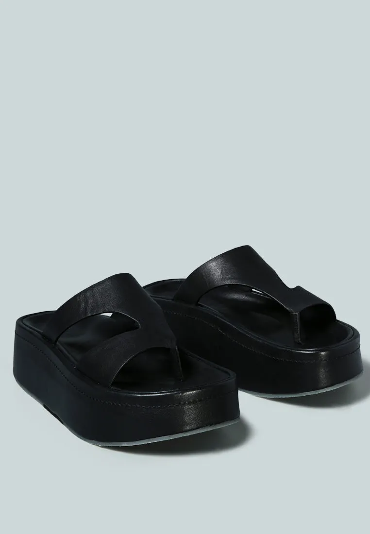 HATHAWAY Slip-On Platform Sandal in Black