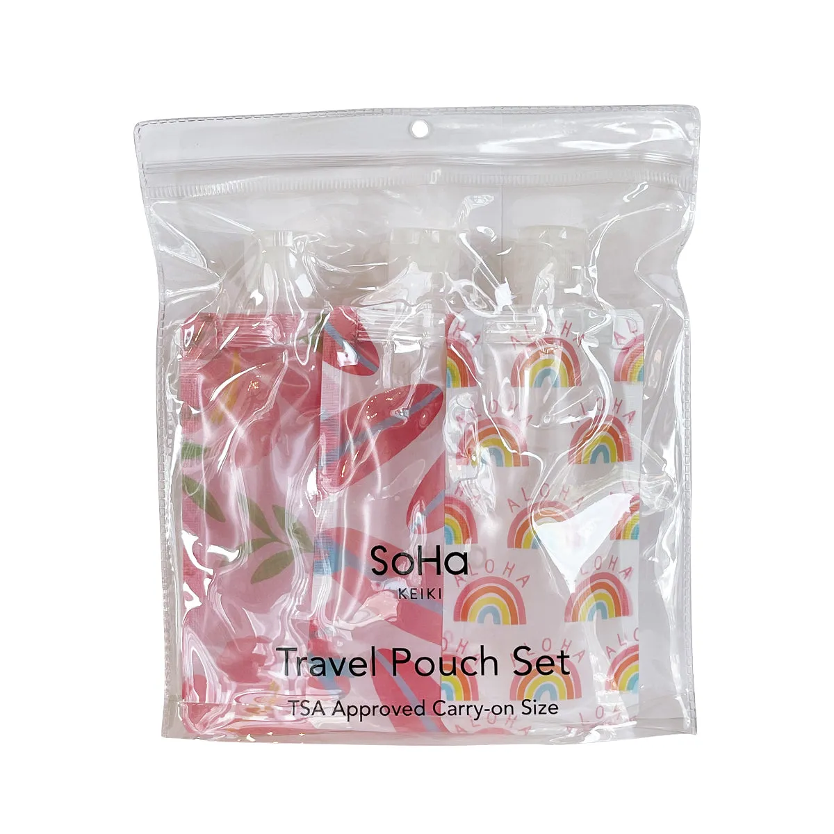 Hawaii Faves in Pink Keiki Travel Pouch, Set of 3