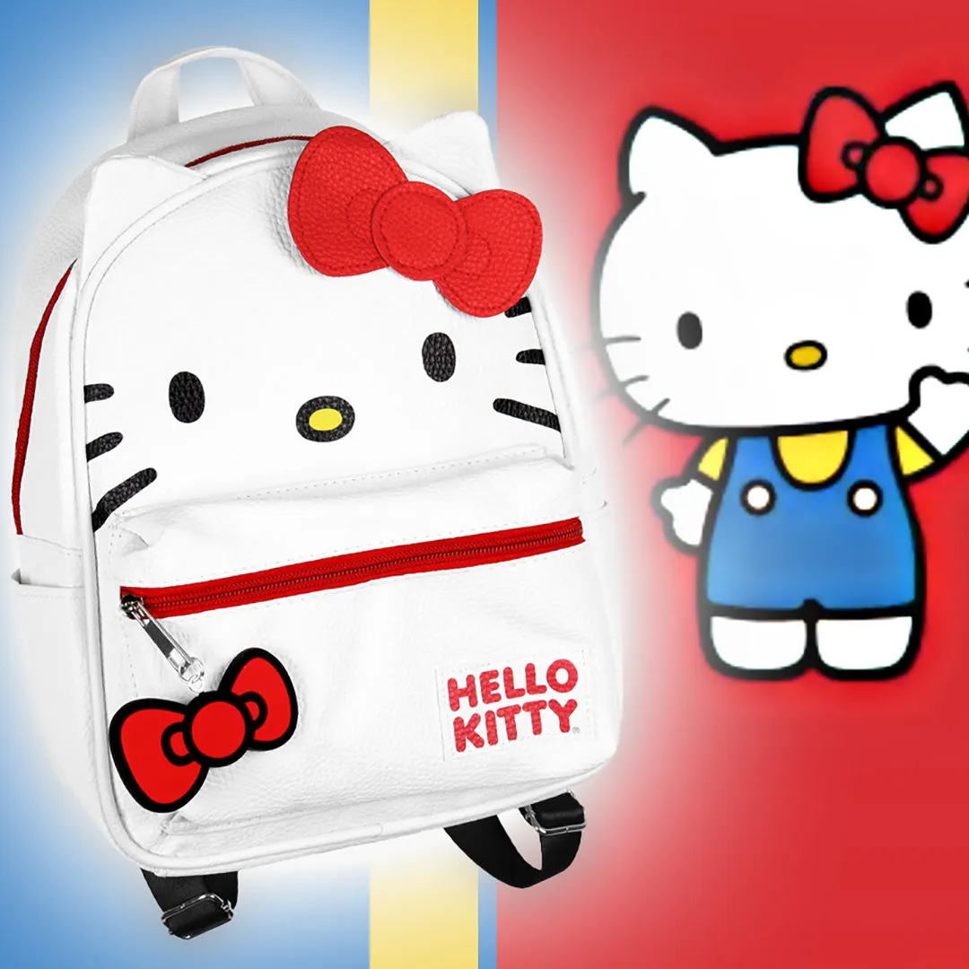 Hello Kitty amazing Bow Face and 3D Ear Design Faux Leather Mini Backpack