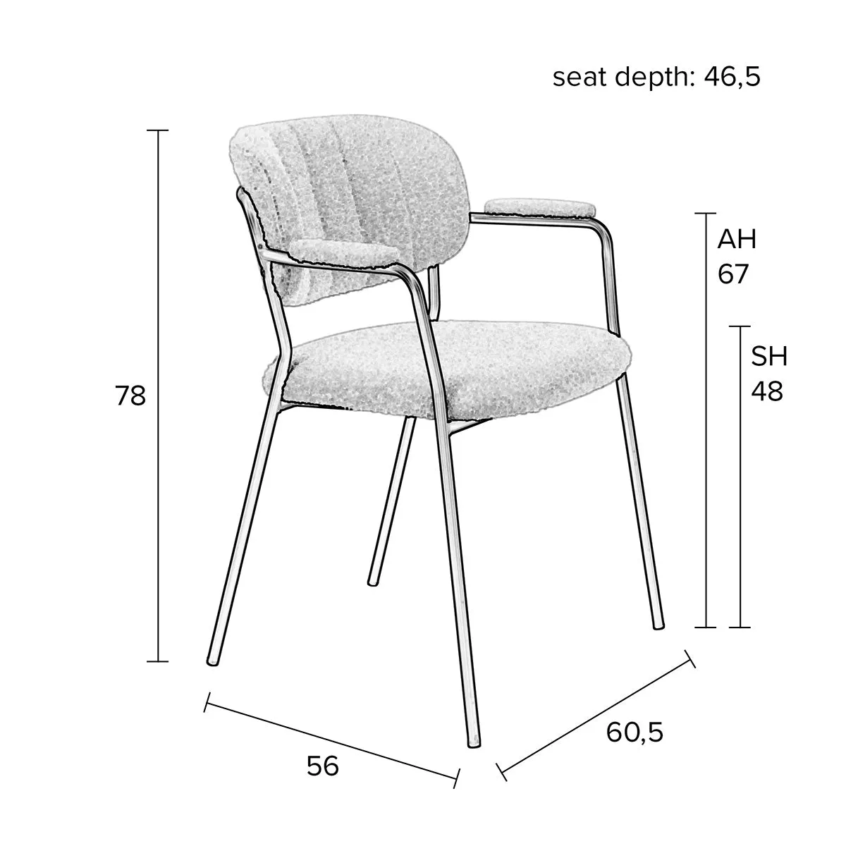 Jolien Boucle Armchair (2/Set)