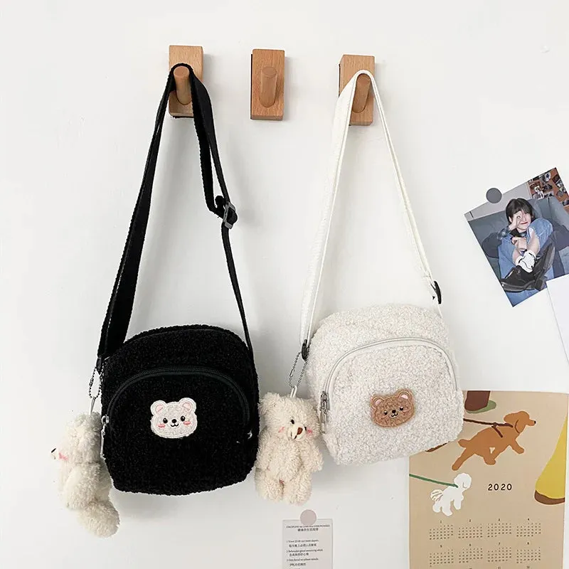 Kawaii Cute Bear Plush Shoulder Bag