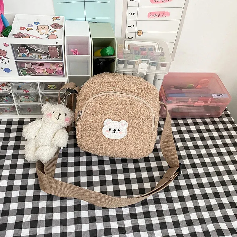 Kawaii Cute Bear Plush Shoulder Bag