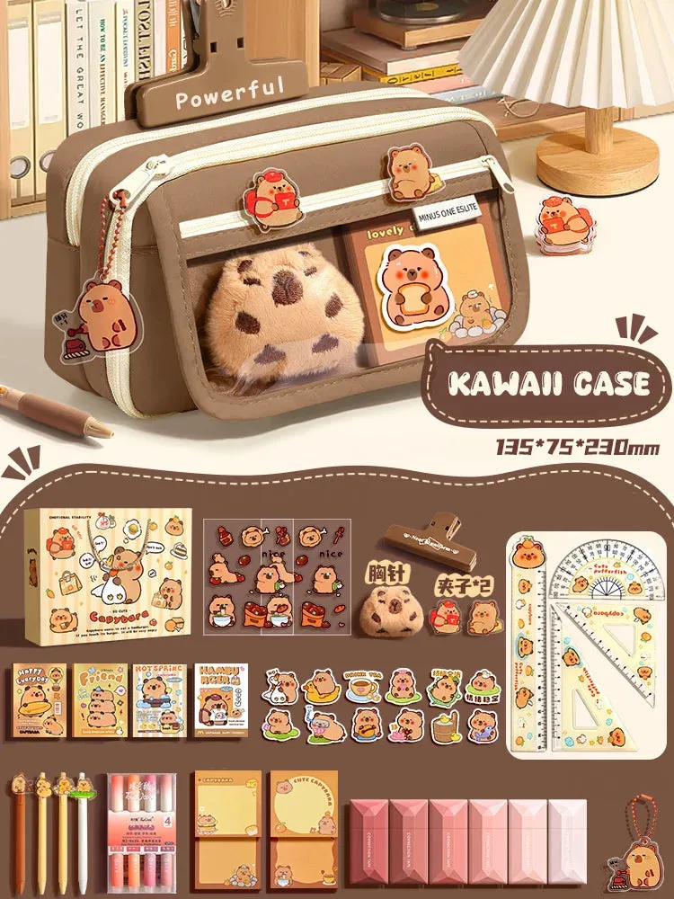 Kawaii Cute Capybara Stationery Pencil Case