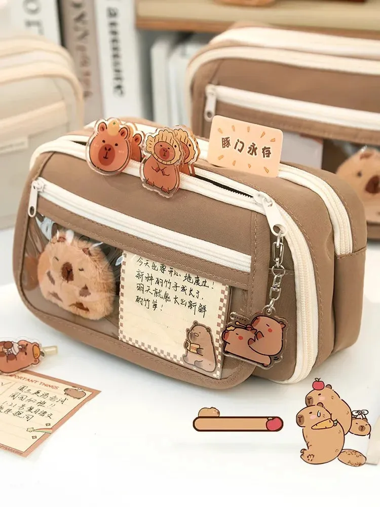 Kawaii Cute Capybara Stationery Pencil Case